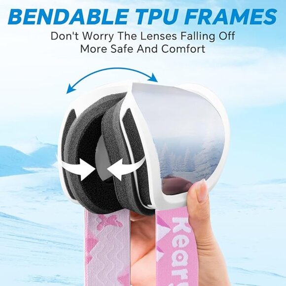 UV Protection Snowboard Pink Goggles - Picture 10 of 11